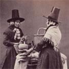 Two Welsh women with market produce